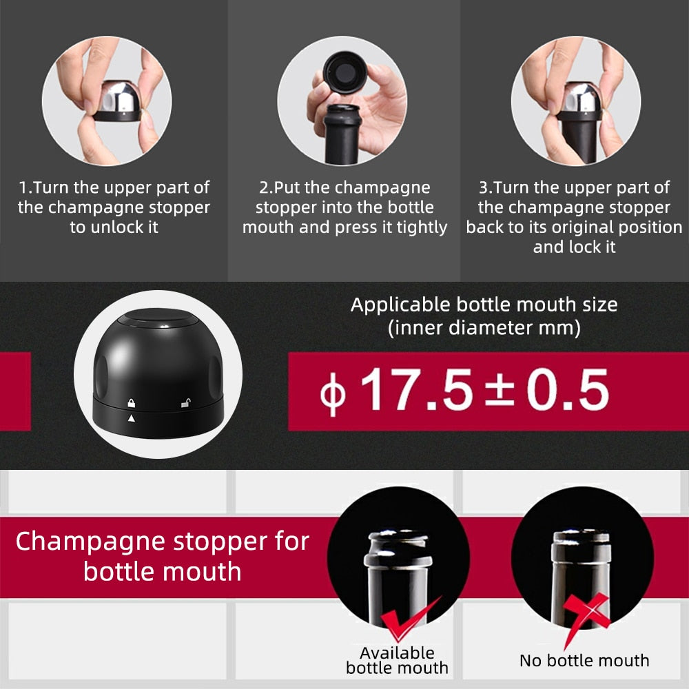 Tappi in silicone per bottiglie di vino o champagne: mantieni il vino –  Belli Stores